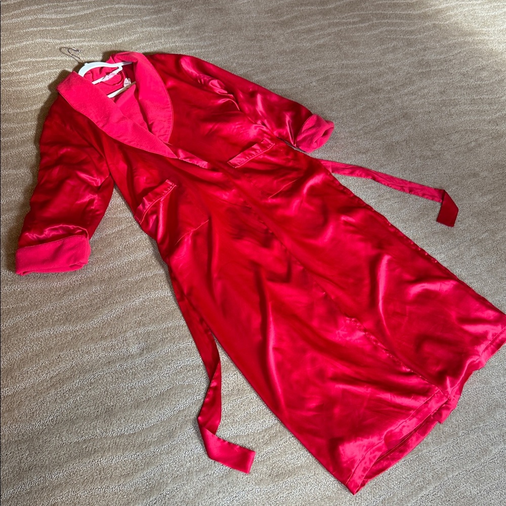 Victoria’s Secret 2003 Victoria's Satin Flannel Fleece Long Robe - Picture 9 of 14